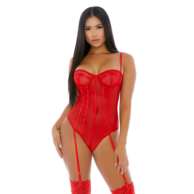 Sheer Up Mesh Teddy - Red L