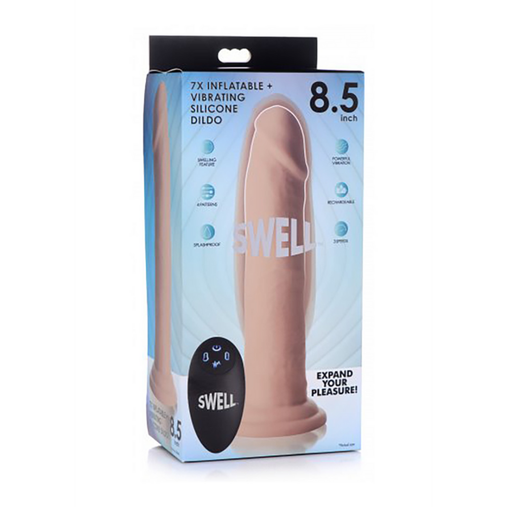 Swell - Inflatable and Vibrating Silicone Dildo - 7" / 18 cm