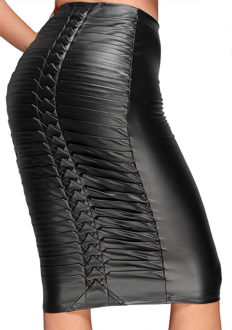 Wetlook Skirt with Handmade Pleats - S XL
